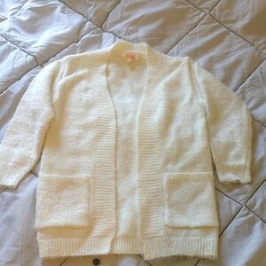GB girls cream Fuzzy cardigan sweater size 4 NWOT